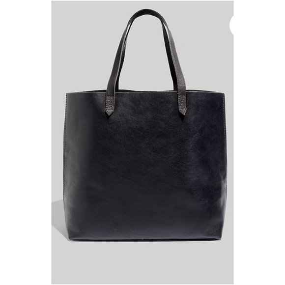 Madewell Black Leather Tote Bag - Picture 1 of 14